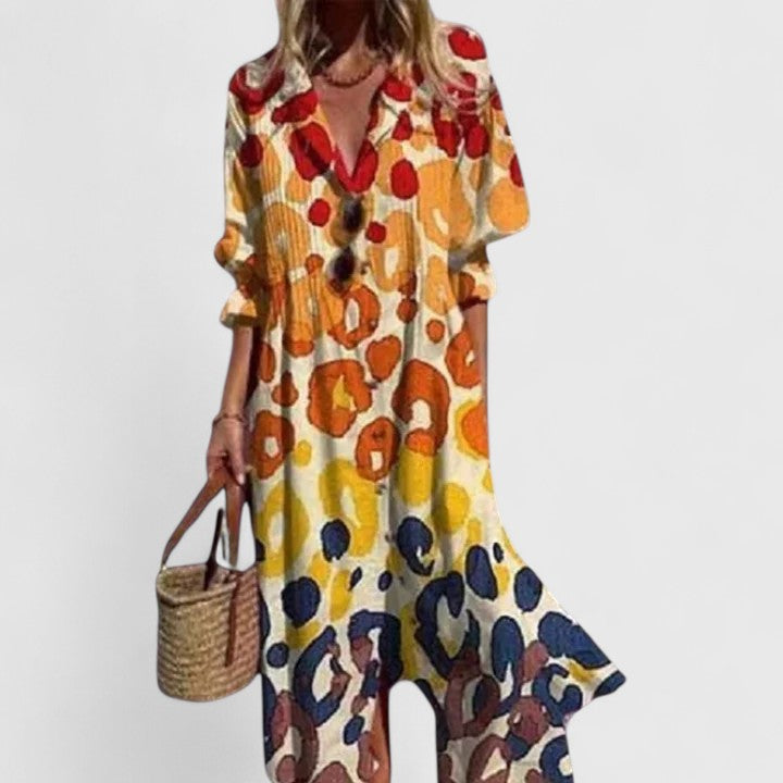 Emily | Women's Printed Midi Shirt Dress