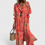 Emily | Women's Printed Midi Shirt Dress