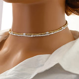 Set di Collane in Oro e Perle a Strati