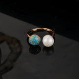 Anello di Bellezza in Perla e Turchese