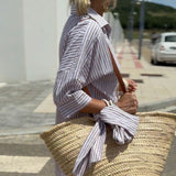 Florence | Women's Striped Cotton Maxi Dress