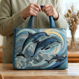 Borsa a Spalla Artigianale Dolphin Ispirata all'Oceano