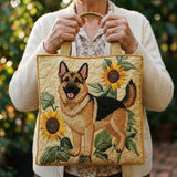 Borsa Tote con Motivo Floreale per Pastore Tedesco