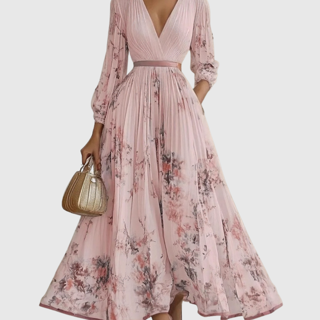 Freya | Women's Floral Pleated Maxi Dress