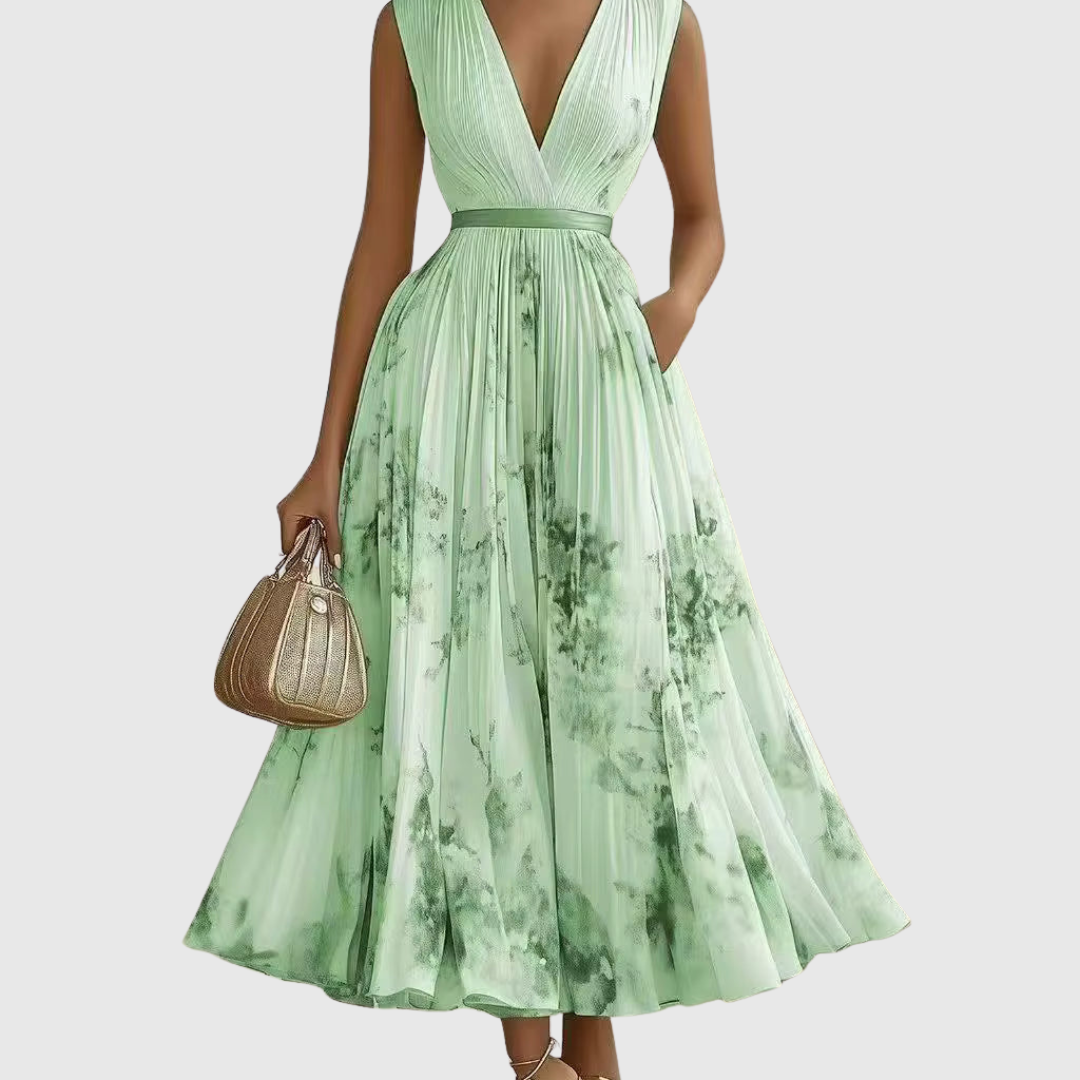 Freya | Women's Floral Pleated Maxi Dress