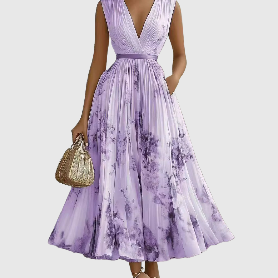 Freya | Women's Floral Pleated Maxi Dress