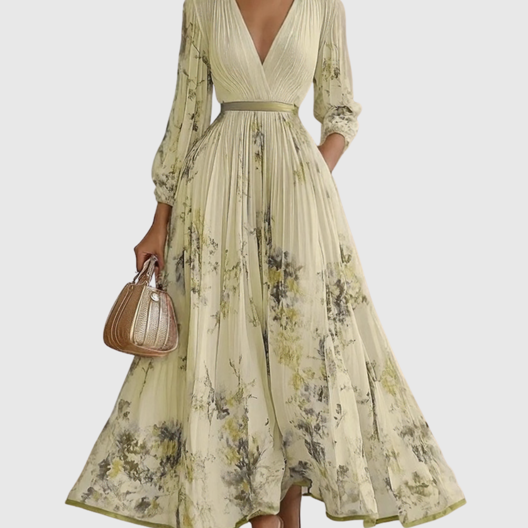 Freya | Women's Floral Pleated Maxi Dress