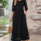 Grace | Women's Mesh Panel Maxi Dress