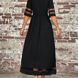 Grace | Women's Mesh Panel Maxi Dress