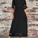 Grace | Women's Mesh Panel Maxi Dress