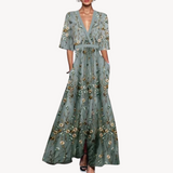 Hazel | Women's Deep V Neck Maxi Dress