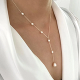 Collana Lariat con Perle Cascading