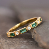 Anello in Oro con Zirconia Incastonata Verde - Alex