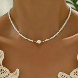 Collana Minimal in Turchese e Perle