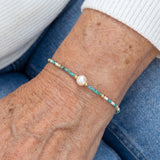 Bracciale Minimal in Turchese e Perla