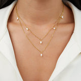 Collana a strati con goccia di perla Kay