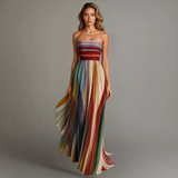 Lydia | Women's Strapless Pleated Maxi Dress