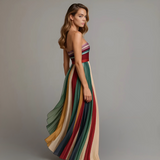 Lydia | Women's Strapless Pleated Maxi Dress