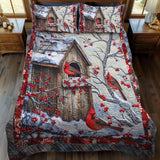 Set di Biancheria da Letto in 3 Pezzi Ispirato alla Natura con Cardinali