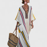 Molly | Women's Striped Linen Maxi Dress