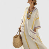 Molly | Women's Striped Linen Maxi Dress