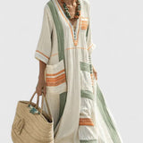 Molly | Women's Striped Linen Maxi Dress