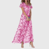 Natalie | Women's Floral Chiffon Wrap Maxi Dress