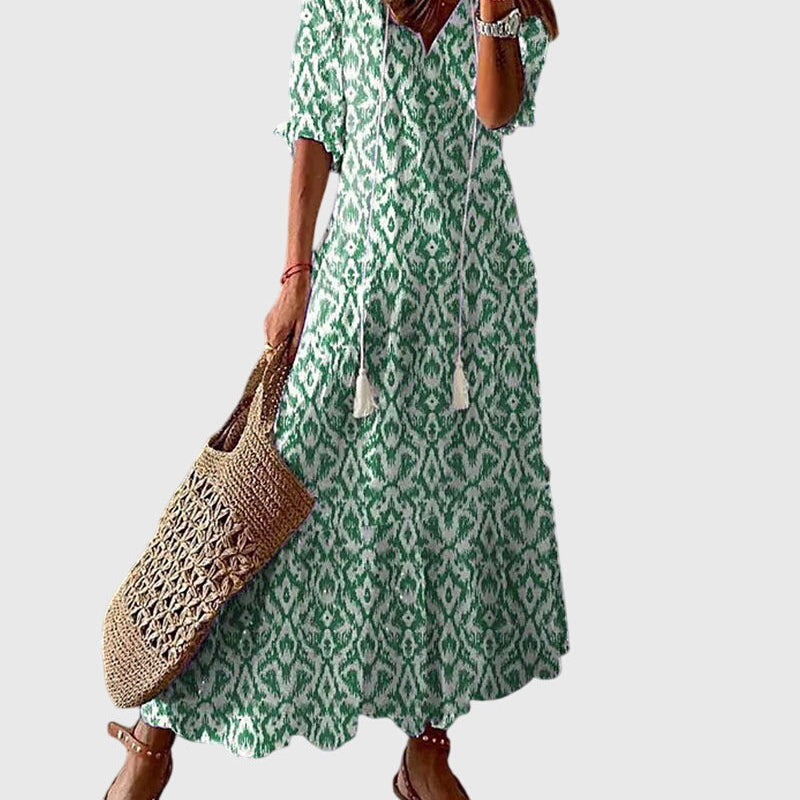 Olivia | Women's Printed Cotton Maxi Dress