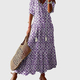 Olivia | Women's Printed Cotton Maxi Dress