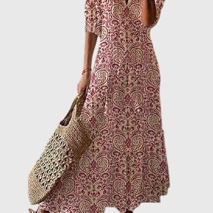 Olivia | Women's Printed Cotton Maxi Dress