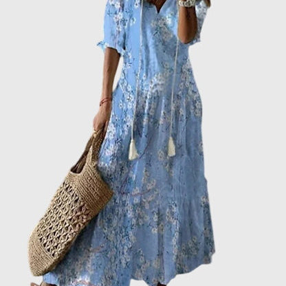 Olivia | Women's Printed Cotton Maxi Dress