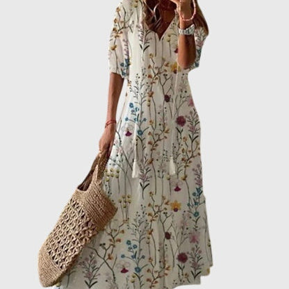 Olivia | Women's Printed Cotton Maxi Dress
