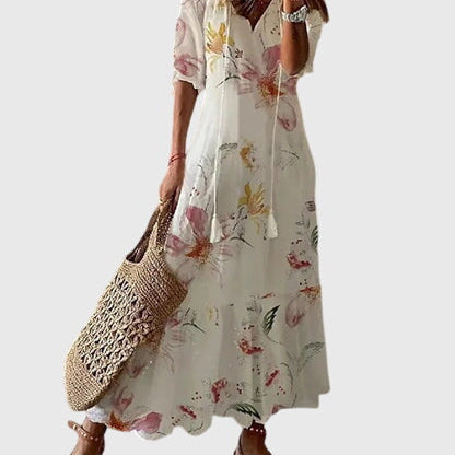Olivia | Women's Printed Cotton Maxi Dress