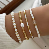 Bracciale con Perle d'Oro Set di 4