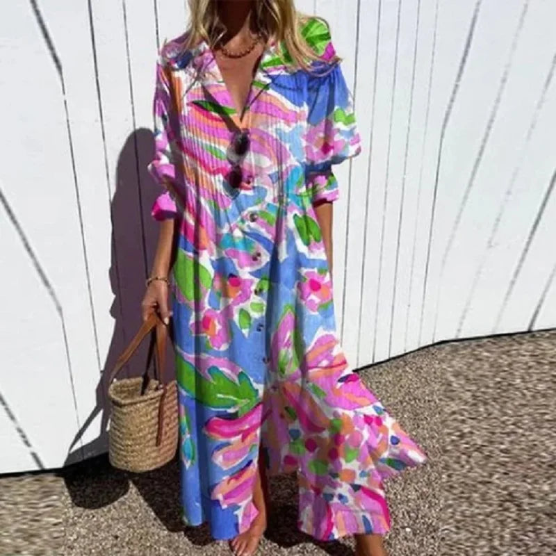 Ruby | Women's Floral Cotton Maxi Dress