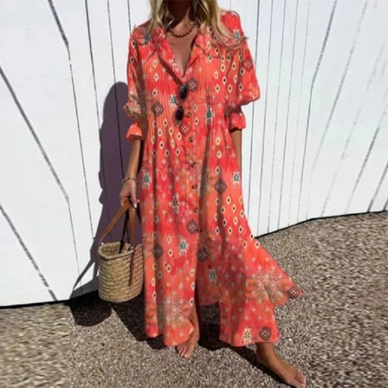 Ruby | Women's Floral Cotton Maxi Dress