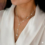 Collana Lariat con Perle Cascading