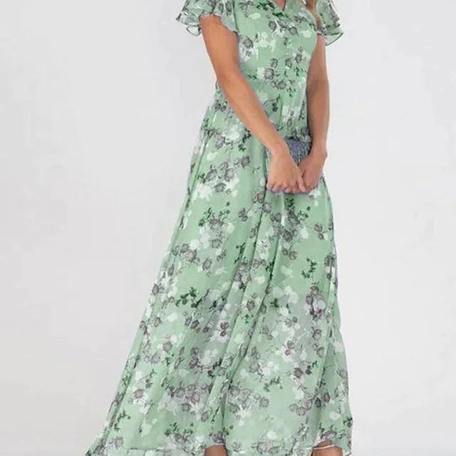 Whitney | Women's Floral Chiffon Maxi Dress