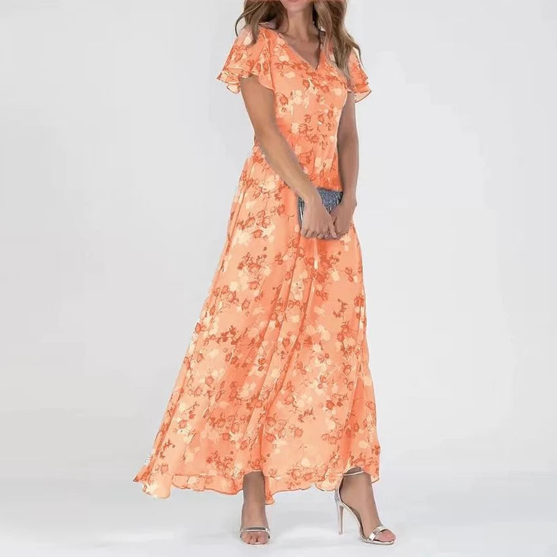 Whitney | Women's Floral Chiffon Maxi Dress