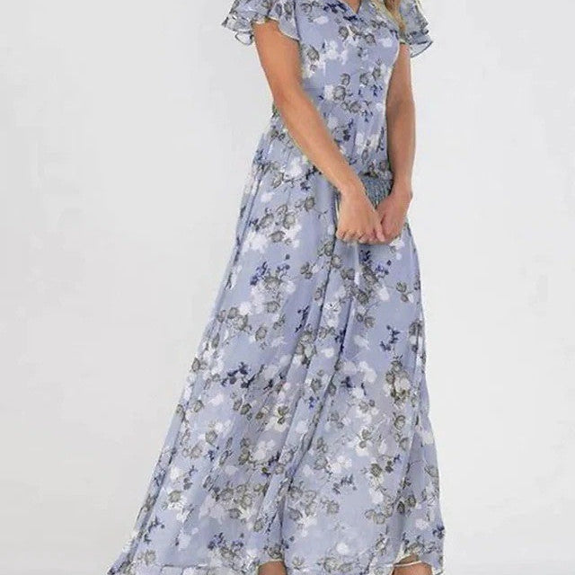 Whitney | Women's Floral Chiffon Maxi Dress